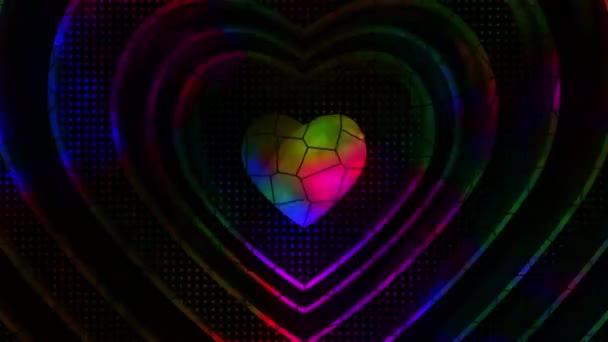 Cuore Concetto Scintillante Effetto Particelle Risoluzione Video — Video Stock