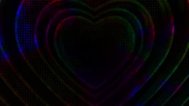 Parıldayan kalp konsepti parçacıkları etkisi 4K video çözünürlüğü