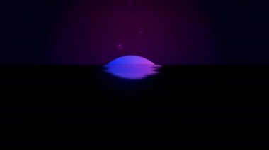 80 'lerin retro neon ışıkları döngü 3D animasyon 4K