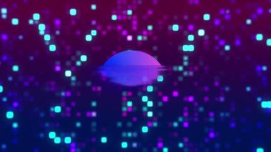 80 'lerin retro neon ışıkları döngü 3D animasyon 4K