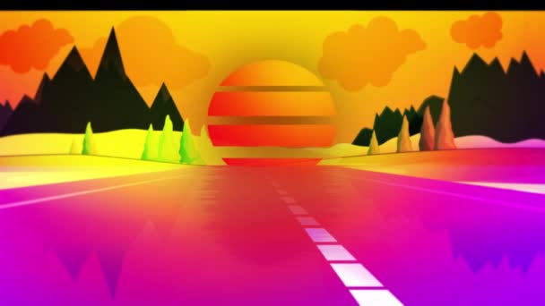 Lerin Retro Neon Işıkları Döngü Animasyon — Stok video