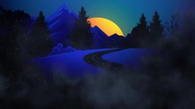 80 'lerin retro neon ışıkları döngü 3D animasyon 4K