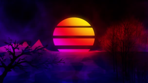 80Er Jahre Retro Neonlichter Loop Animation — Stockvideo