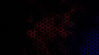 Soyut altıgen animasyonu çok renkli desen 4K pürüzsüz kavram