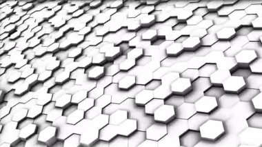 Soyut altıgen animasyonu çok renkli desen 4K pürüzsüz kavram