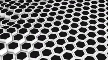 Soyut altıgen animasyonu çok renkli desen 4K pürüzsüz kavram