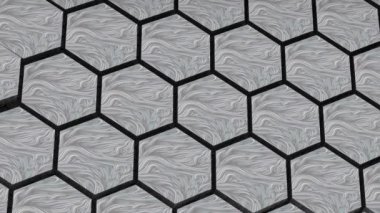 Soyut altıgen animasyonu çok renkli desen 4K pürüzsüz kavram