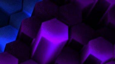 Soyut altıgen animasyonu çok renkli desen 4K pürüzsüz kavram