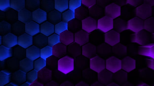 Abstraktní Hexagon Animace Vícebarevný Vzor Hladký Koncept — Stock video