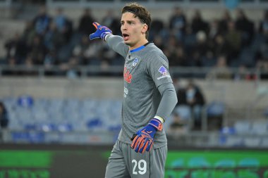 Atalanta 'dan Marco Carnesecchi 14 Şubat 202' de Olimpico Stadyumu 'nda SS Lazio v Atalanta BC arasında oynanan Enilive maçı sırasında
