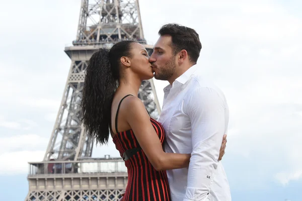 young couple in love in paris