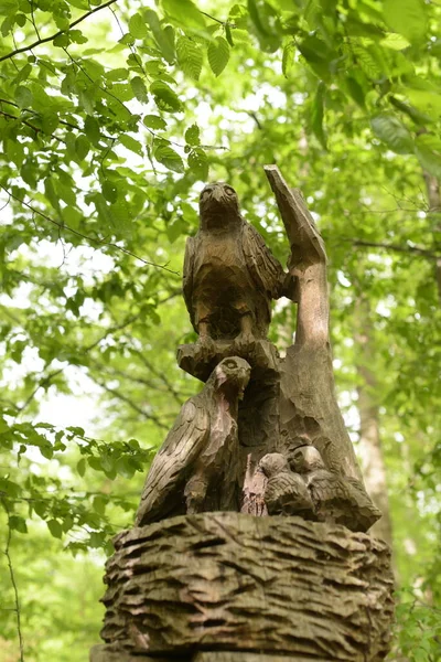 Montargis Francia Maggio 2021 Scultura Del Tronco Albero Sulla Foresta — Foto Stock