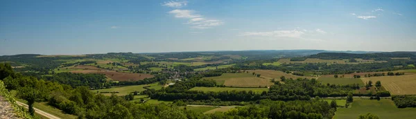 Panoramatická Krajina Baziliky Vezelay Burgogne Francii — Stock fotografie