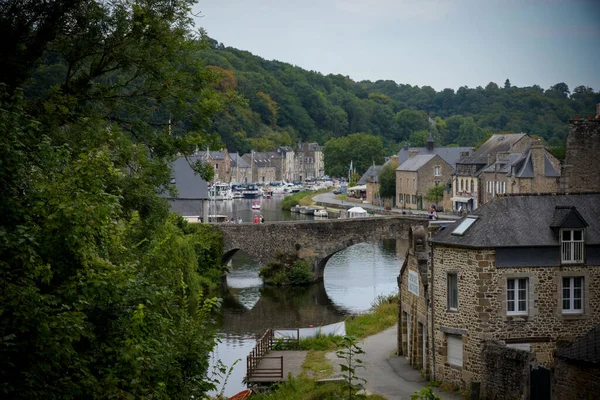 Vue Sur Viaduc Ville Dinan Sur Côte Des Armures Bretagne — Photo