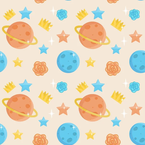 Mignon petit prince motif sans couture — Image vectorielle