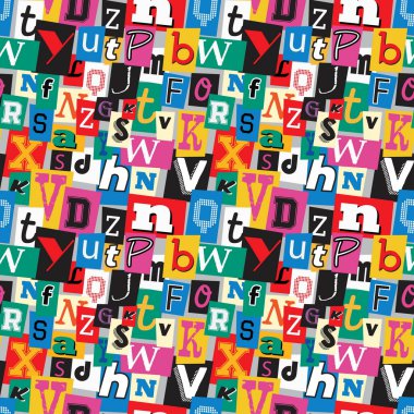 Ransom note kidnapper seamless pattern clipart