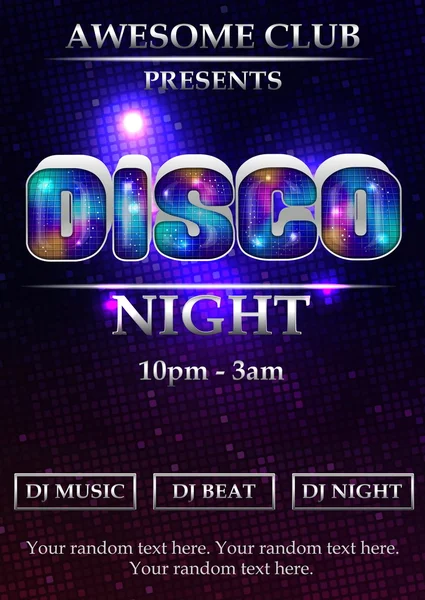 Plakatvorlage für Disco-Partys — Stockvektor