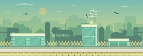 Parallax juego listo fondo industrial — Vector de stock