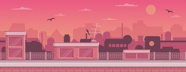 Parallax juego listo fondo industrial — Vector de stock