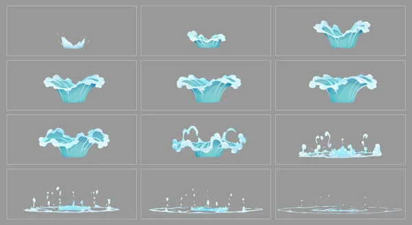 Druipende water speciaal effect animatieframes — Stockvector