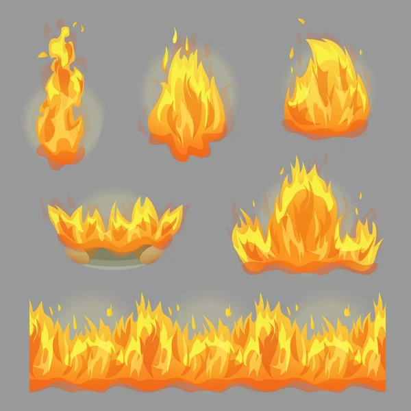 Flaming colección elemento de diseño de fuego — Vector de stock