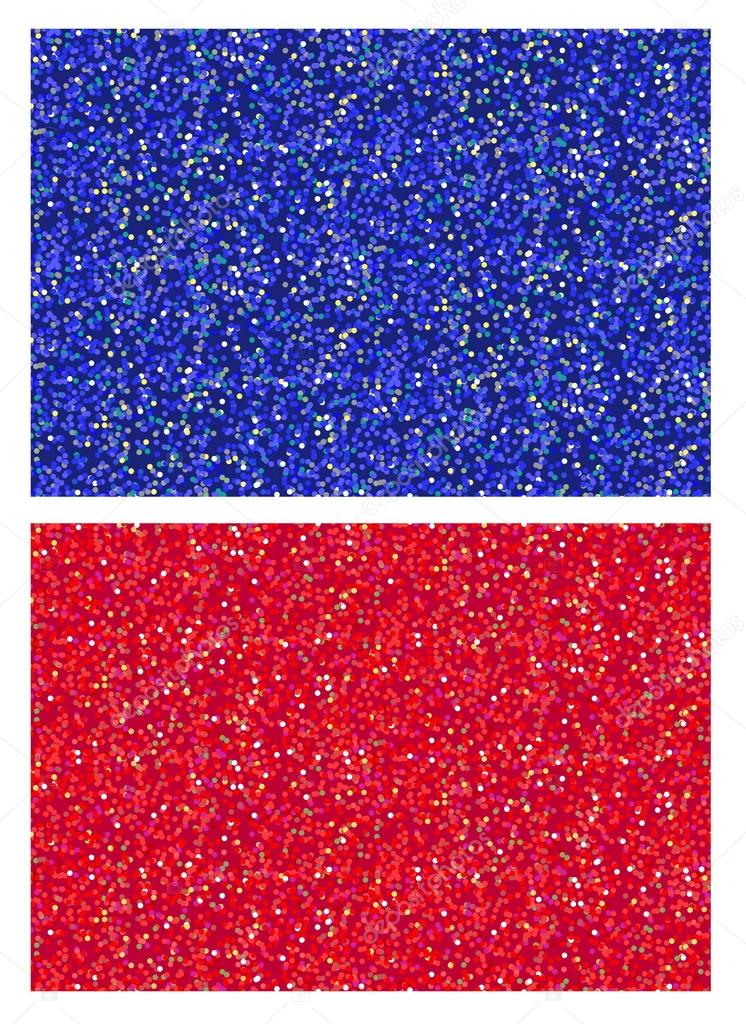 A set of red and blue shiny sparkling glitter seamless tiled texture patterns for backgrounds, gift wraps, design and art.
