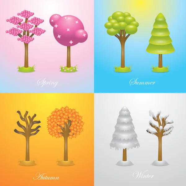 Iconos de árboles — Vector de stock