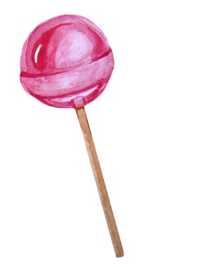 Suluboya çizimi pembe lolipop