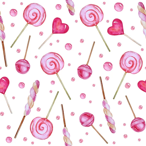 Lollipop Seamless Pattern White Background — Stock Photo, Image