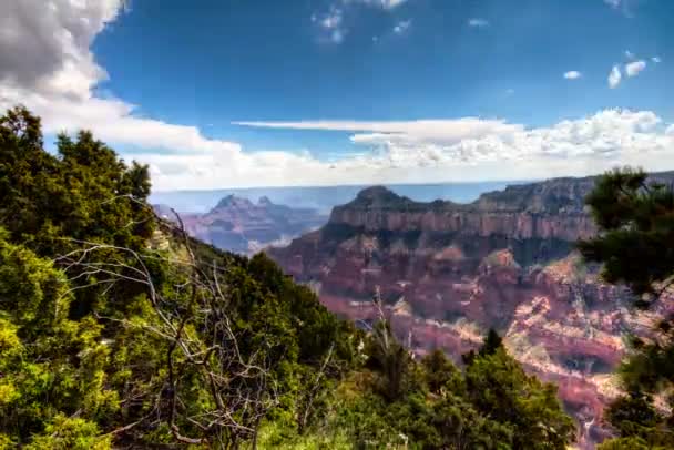 Timelapse de nubes sobre el Parque Nacional del Gran Cañón al atardecer — Vídeos de Stock