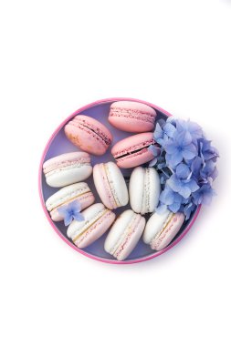 macarons kutusunda çiçekli