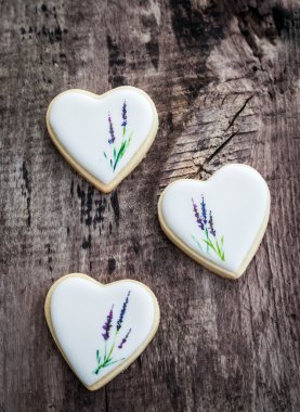  ahşap arka plan üzerinde bisküvi