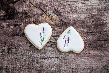  ahşap arka plan üzerinde bisküvi