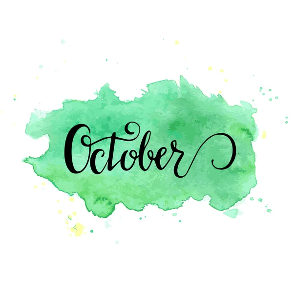Outubro sinal de caligrafia — Fotografia de Stock