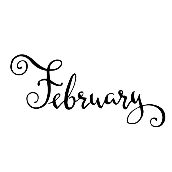 Calligraphy sign February — Stock Photo, Image