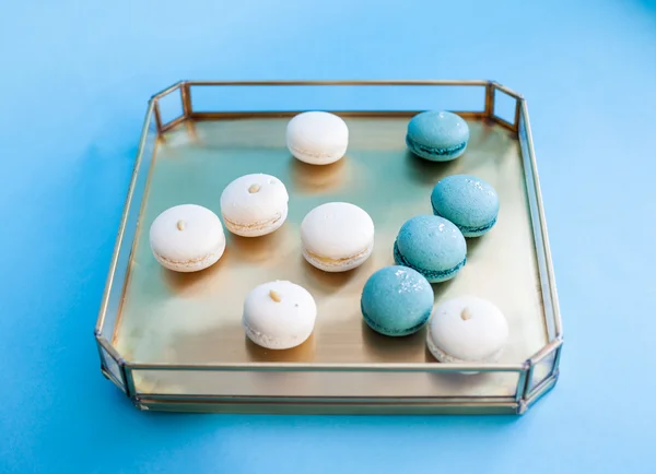 Macaron bleu et blanc — Photo