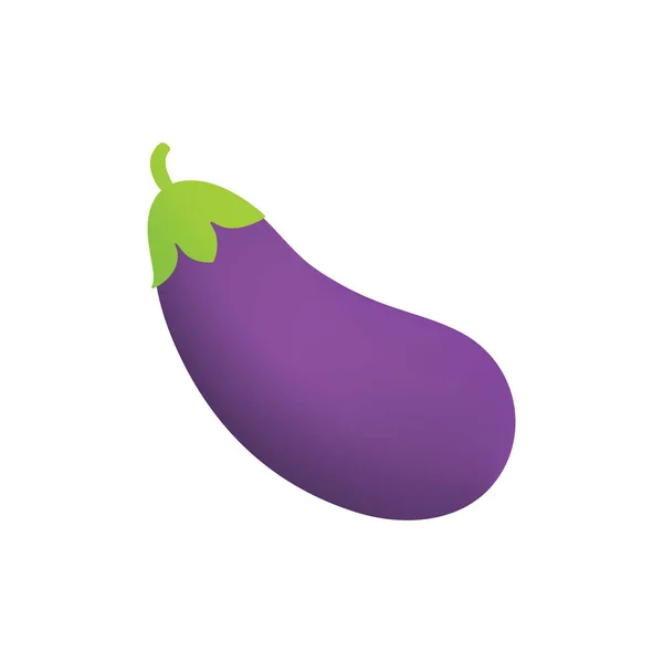 Aubergine icoon in een cartoon stijl, aubergine emoji geïsoleerd op witte achtergrond. — Stockvector