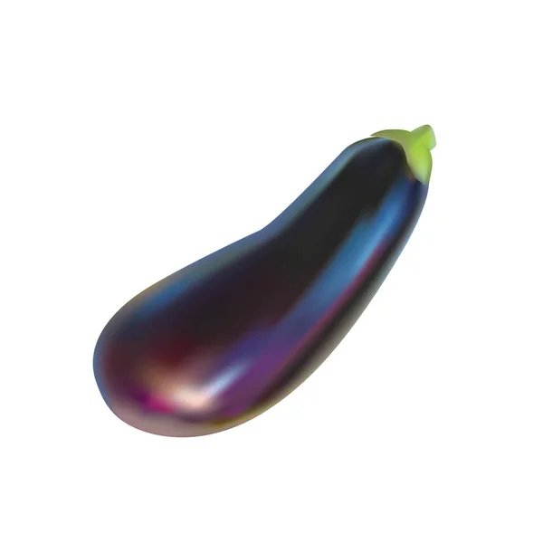 Auberginengemüse, lila Auberginen isoliert auf weißem Hintergrund. Realistisches Bild eines Brinjal. — Stockvektor