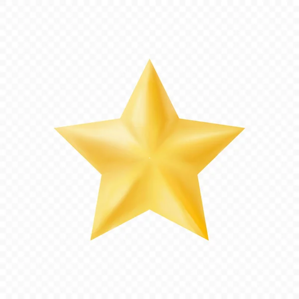 Golden Christmas Star isolerad på en transparent bakgrund. Tecknad och realistisk stil. — Stock vektor