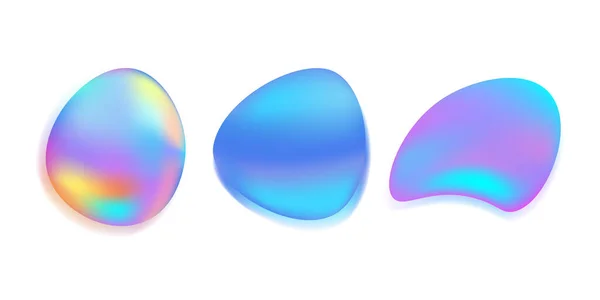 Fluide Formes Avec Les Couleurs Néon Modernes Fond Holographique Liquide — Image vectorielle