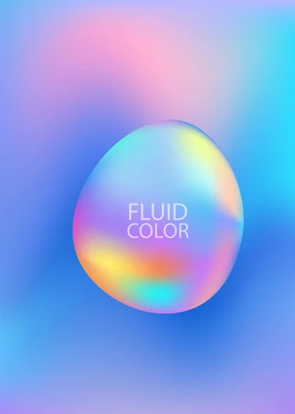 Forma Fluida Con Moderni Colori Neon Sfondo Olografico Liquido Manifesti — Vettoriale Stock