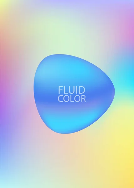 Fluid Shape Modern Neon Colors Liquid Holographic Backdrop Posters Brochures — Stock Vector
