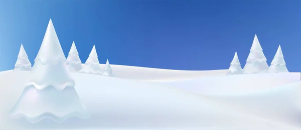 Paysage Neige Avec Sapins Papier Peint Noël Avec Des Flocons — Image vectorielle