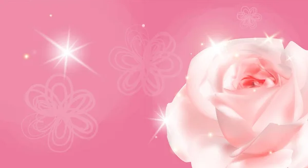 Fondo Rosa Spa Diseño Banner Estilo Realista Ilustración Vectorial — Archivo Imágenes Vectoriales