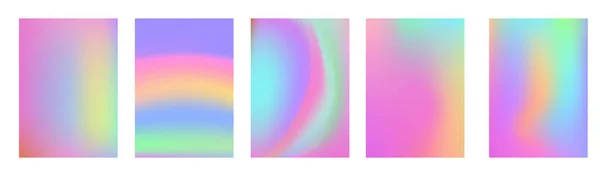 Rainbow Holografische Template Set Formaat Voor Brochure Folder Flyer Omslag — Stockvector