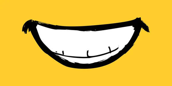 Čmáranice Bílými Zuby Ikona Karikatury Smějící Koncept — Stockový vektor