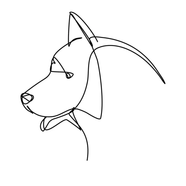 Dog Icon Continuous Line Art Style Shepherd Doggy Vector Illustration — Vettoriale Stock