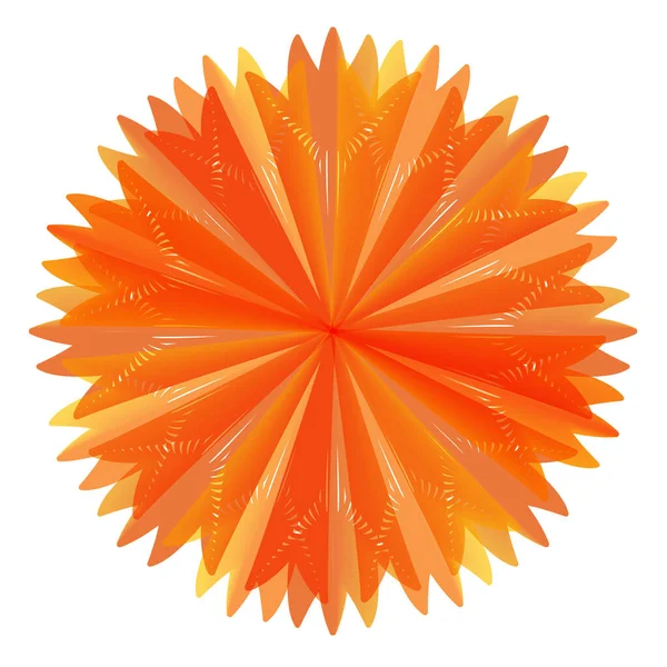 Abstract Orange Flower Isolated White Background Unusual Floral Element Vector — Wektor stockowy