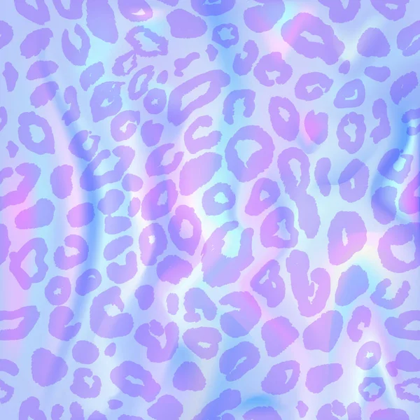 Holographic Foil Leopard Spots Abstract Wallpaper Background Hologram Texture Premium — Vetor de Stock