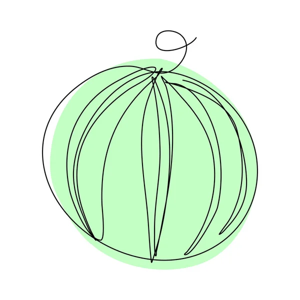 Watermelon Continuous Line Drawing Vitamin Concept Outline Simple Artwork Editable — Stockvector